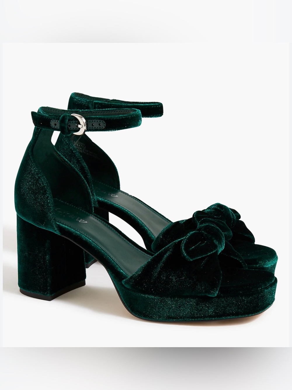J. Crew Blue green Velvet Penny Knot Block Heel Sandals 6.5